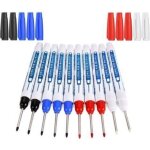 Lot de 10 marqueurs ind�l�biles � pointe de 30 mm ? encre permanente, imperm�able et antitache ? pour ...