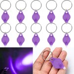 Lot de 10 mini porte - cls lumineux 395 uv - petite lampe de poche - lampe de poche avec pince en mtal ...