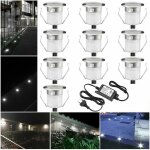 Lot de 10 mini spots led �18mm �clairage encastr� en acier inoxydable pour plafonnier de terrasse enterr�e, ...