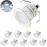 Lot de 10 mini spot led encastrable ext�rieur, ip67 �tanche, lumi�re blanc du jour 4500k, lampe de sol ...