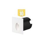 Braytron - lot de 10 mini spots led mural vector c, carr, blanc, 2w, 3000k, ip65