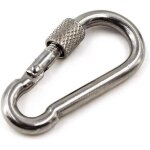 Lot de 10 mousquetons m4 en acier inoxydable 304 avec fermoir � vis pour la maison, le camping, la randonn�e, ...