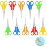 Lot de 10 paires de ciseaux pour enfants - en acier inoxydable - avec graduation en cm - pour bricolage ...