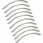 Lot de 10 poign�es de meuble cuisine inoxydable nickel bross� entraxe 128 mm argent
