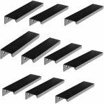 Lot de 10 poign�es de meuble noir mat en alliage d'aluminium � fixation invisible entraxe 96mm