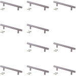 Lot de 10 poign�es pour meubles orlando, l400mm, entraxe 320mm, acier, nickel satin� - emuca