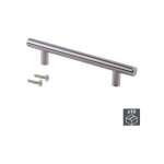 Lot de 10 poign�es pour meubles orlando, l464mm, entraxe 384mm, acier, nickel satin� - emuca