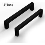 Lot de 10 poign�es de placard de cuisine en alliage d'aluminium noir (328 x 8 x 29 mm), poign�es de tiroir ...