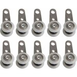 Lot de 10 roulettes pour baies vitres ou portes coulissantes - en mtal et en plastique - 4, 5 x 1, 9 ...