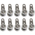 Lot de 10 roulettes pour baies vitres ou portes coulissantes - en mtal et en plastique - 4, 5 x 1, 9 ...