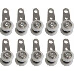 Lot de 10 roulettes pour baies vitres ou portes coulissantes - en mtal et en plastique - 4, 5 x 1, 9 ...