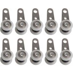 Lot de 10 roulettes pour baies vitres ou portes coulissantes - en mtal et en plastique - 4, 5 x 1, ...
