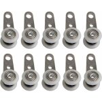 Lot de 10 roulettes pour baies vitres ou portes coulissantes - en mtal et en plastique - 4, 5 x 1, ...
