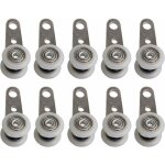 Lot de 10 roulettes pour baies vitr�es ou portes coulissantes - en m�tal et en plastique - 4, 5x 1, 9cm ...