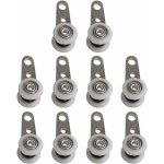 Lot de 10 roulettes pour baies vitres ou portes coulissantes - en mtal et en plastique - 4 x 1, 9 cm ...