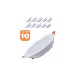 Horoz electric - lot de 10 spots alexa smd led rond blanc 12w 3000k
