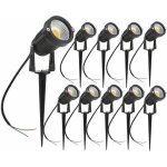 Lot de 10 spot led cob 5w 220v spots jardin orientables avec piquet luminaires ext�rieur jardin terrasse ...