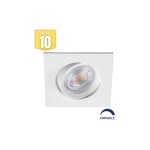 Braytron - lot de 10 spots led encastrables 3en1 carr� blanc 7w ip20 dimmable