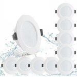 Lot de 10 spots led encastrable 5w ip44 98mm, blanc neutre 4000k �clairage encastr� �tanche 450lm, spot ...