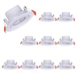 Lot de 10 spots led encastrables orientables 7w cct ronds blancs avec transfo v - tac vt - 2707cct - ...