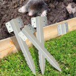 Lot de 10 supports de fixation en m�tal robustes, piquets pour bordure, parterre, jardin, paysage, pelouse, ...