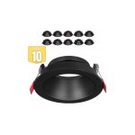 Lot de 10 supports de spots beta b rond noir / noir mr16 gu10 / gu5. 3
