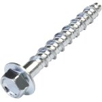 Lot de 10 vis pour b�ton � t�te hexagonale � embase / collerette �6x50 mm - fixation directe sans cheville ...