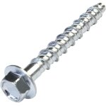 Lot de 10 vis pour b�ton � t�te hexagonale � embase / collerette �6x50 mm - fixation directe sans cheville ...