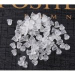 Lot de 100 accessoires boucles d?oreilles embouts en plastique, bouchons stoppeurs plastique, fermoirs ...