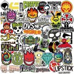 Lot de 100 autocollants de skateboard imperm�ables et styl�s, parfaits pour ordinateurs portables, gourdes, ...