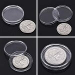 Lot de 100 capsules transparentes pour pi�ces de monnaie de 30 mm, bo�te de rangement transparente pour ...
