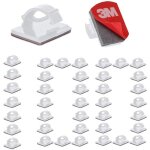Lot de 100 clips c�bles avec adh�sif 3m ? rangement de cordons pour bureau, maison, voiture ? fixation ...