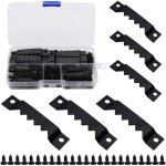Lot de 100 crochets noirs � double trou en dents de scie avec 200 vis 3 x 8 mm pour dipl�mes, cadres, ...