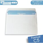 Lot de 100 enveloppes blanches c5 - gamme courrier + (sans fentre)