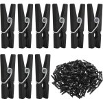 Lot de 100 mini pinces � linge en bois naturel pour d�coration artisanale et bricolage (noir)