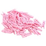 Lot de 100 mini pinces � linge en bois naturel pour d�coration artisanale et bricolage (rose)