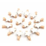 Lot de 100 pinces  linge en bois en forme d'toile pour dcoration de nol