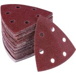 Lot de 100 triangles abrasifs - 6 trous - 90 x 90 x 90 mm pour ponceuse delta - feuilles abrasives triangulair ...