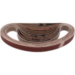 Lot de 12 bandes abrasives en tissu - 10 x 330 mm - 2 x grain 40 / 60 / 80 / 120 / 180 / 240 - compatibles ...