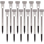 Lot de 12 bornes solaires à led lampes de jardin à planter(lumière chaude) Lot de 12 bornes solaires à led lampes de jardin à planter(lumière chaude)