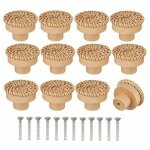 Lot de 12 boutons de commode en rotin de style bohème, fabriqués à la main avec des vis, adaptés aux ... Lot de 12 boutons de commode en rotin de style bohème, fabriqués à la main avec des vis, adaptés aux ...
