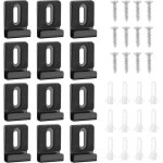 Lot de 12 clips de fixation en m�tal pour miroir avec vis et coussinets en caoutchouc pour montage mural ...