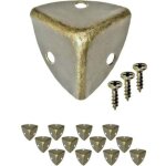 Lot de 12 coins de meubles antiques arrondis - coins de protection - ferrures en m�tal pour caisses, ...