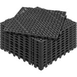 Lot de 12 dalles de jardin piscine 30x30x1, 5 cm noir dalle clipsable ajouree antiderapante en pvc drainage ...