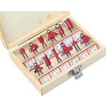 Lot de 12 fraises pour d�fonceuse avec tige de 8 mm en carbure de tungst�ne - outils professionnels pour ...