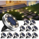 Lot de 12 lampe solaire au sol, 8 led jardin exterieur solaire etanche ip65 lumiere solaire, spot solaire ...