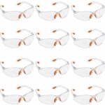 Lot de 12 lunettes de s�curit� transparentes - lunettes de protection avec verres en plastique, pont ...