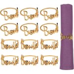 Lot de 12 ronds de serviette de no�l dor�s, anneaux de porte - serviettes artisanaux en alliage, d�coration ...