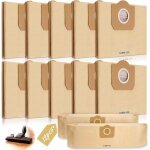 Lot de 12 sacs aspirateur pour karcher 6. 959 - 130. 0, sacs en papier filtre poussi�re papier pour karcher ...