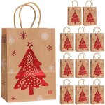 Lot de 12 sacs en papier marron de no�l sacs cadeaux de vacances, sacs � bonbons, sac fourre - tout ? ...
